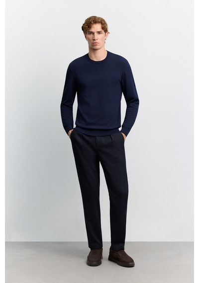 Avva Erkek Lacivert Bisiklet Yaka Rayon Karışımlı Regular Fit Kazak B005026