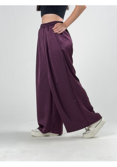 Cocopelli Bordo Saten Kadın Palazzo Pantolon Coc3251