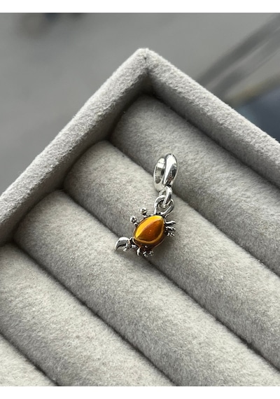 Turuncu Yengeç Charm Asafaccessory Gümüş