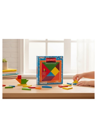 Tangram Montessori Eğitim Oyunu Ahşap Zeka Ve Şekil Geliştirme Seti 7 Parça