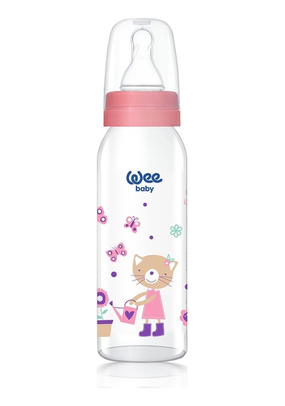 Wee Baby  Klasik Cam Biberon 250 ML Pembe