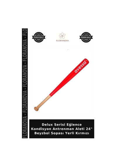 Delux Serisi Eğlence Kondisyon Antrenman Aleti 24" Beyzbol Sopası Yerli Kırmızı