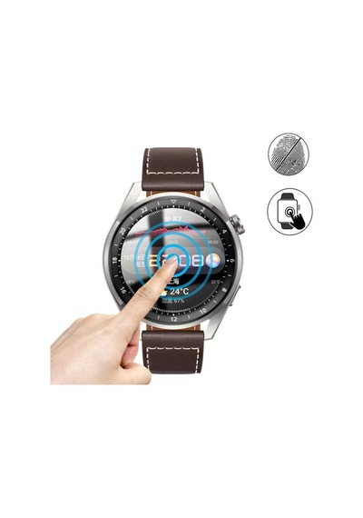 More Tr Huawei Watch 3 Pro Zore Pmma Pet Saat Ekran Koruyucu-Siyah