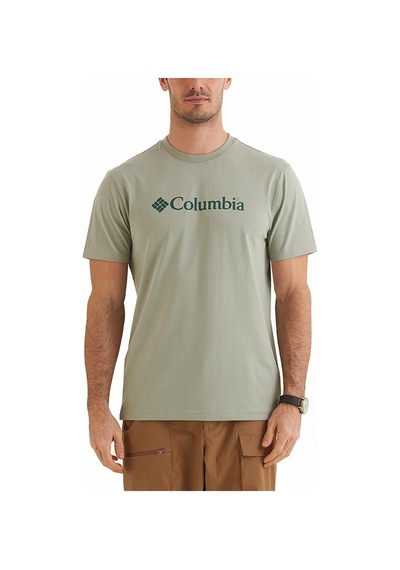 Columbia Csc M Basıc Bıg Logo Brushed Ss Tee Erkek Tişört Yeşil Cs0287-348 001