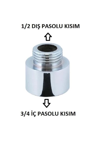 1/2-3/4 Bas Uzatması Metal Banyo Batarya Duş Hortumu Adaptörü