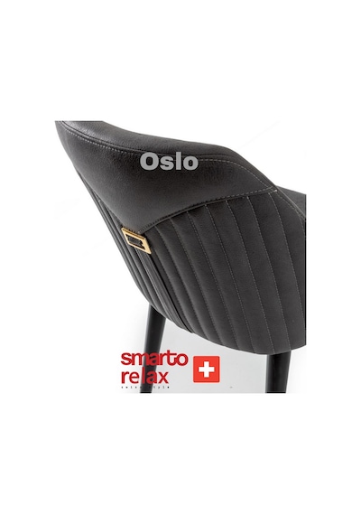 Smarto Relax Oslo 2'li Yemek Masası Sandalye Seti - Ahşap Ayaklı, Siyah Kumaş Gri