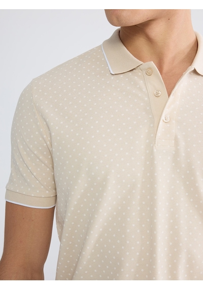 Lcwaıkıkı Classic Bej Polo Yaka Desenli Pike Erkek Tişört