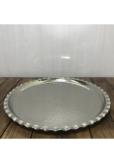 Dövme Bakır Çirtikli Tepsi 38 CM