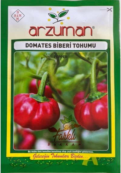 Arzuman Kırmızı Domates Biberi Tohumu 5 Gr
