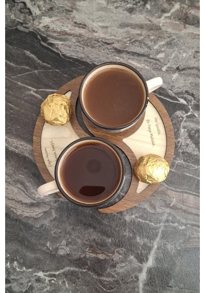 Kutaydan 6 Adet Ying Yang Ahşap Lazer Kesim Kahve Ve Bardak Altlığı Akçaağaç