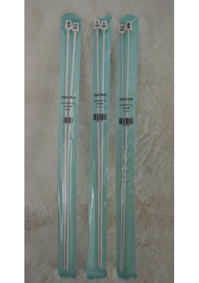 Lüx Beyaz Şiş 35 Cm 2,5 No 3 No 3,5 No 1 Er Çift