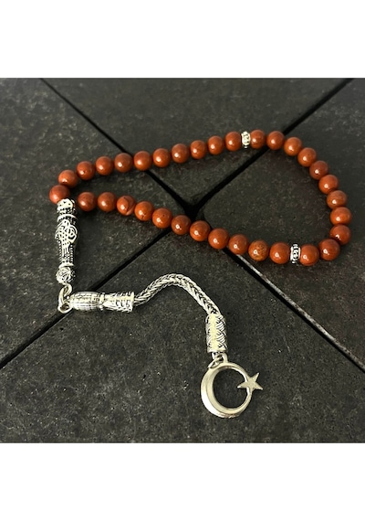 Sertifikalı Kırmızı Jasper 6mm 33lük Doğal Taş Tesbih