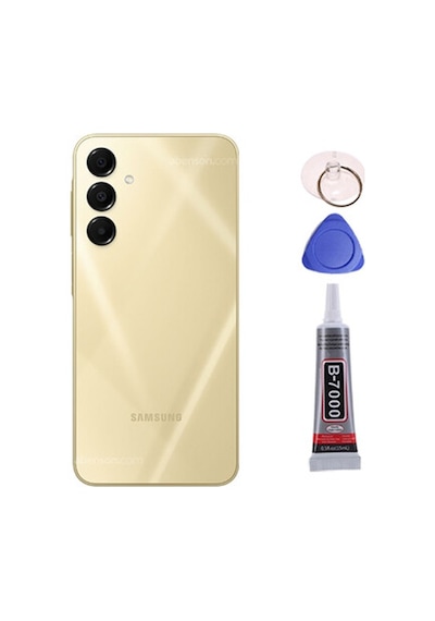 Samsung A16 Sarı Uyumlu Arka Kapak Batarya Kapağı Pil Kapağı Yapışkan Ve Sökme Aparatıyla Beraber Full Set Sarı