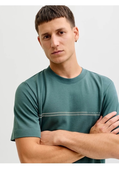 Jack & Jones Jack&jones Jcofusion Chest Brand Tee Ss Erkek T-shirt 12289936 Yeşil