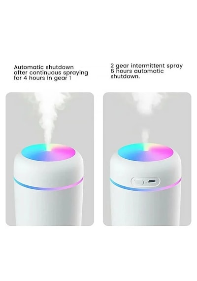 300 Ml Ulrasonik Ledli Hava Nemlendirici Buhar Makinesi Ve Aroma Difüzörü 2xfiltre Hediyeli