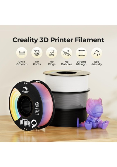Creality Rainbow Pla+ 3d Yazıcı Filamenti 4 Kg, 1,75 Mm, Boyutsal Doğruluk +/- 0,02 Mm, Dolaşmayan Ve Düğümlenmeyen, Renk Gradyanları, Çoğu Fdm 3d Yazıcıyla Uyumlu Creality Rainbow Pla+ 3d Yazıcı Filamenti 4 Kg, 1,75 Mm, Boyutsal Doğruluk +/- 0,02 Mm, Dolaşmayan Ve Düğümlenmeyen, Renk Gradyanları, Çoğu Fdm 3d Yazıcıyla Uyumlu