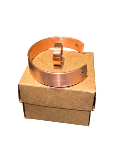 Ham Bakır Mıknatıslı Bileklik& Yüzük 2 Mm Kalınlık 16 Mm Genişlik