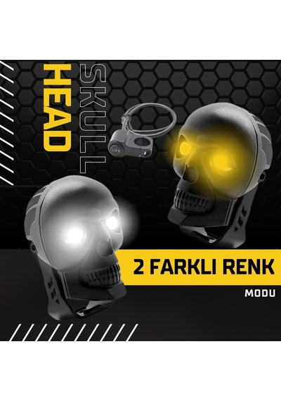 Skull Head Özel Tasarım Off Road Sis Lambası Açma Kapama Gidonlu
