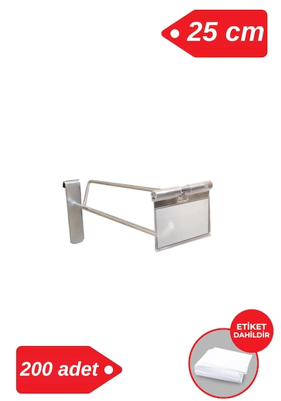 25 Cm - 200 Adet Galvaniz Etiketli Tel Pano Kancası Raf Askısı Galvaniz