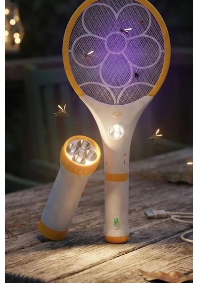 Bay Lityum Bataryalı Sinek Öldürücü Raket - El Feneri Ve Led Işıklı, 1 Adet Bx-313486 Najmaddin