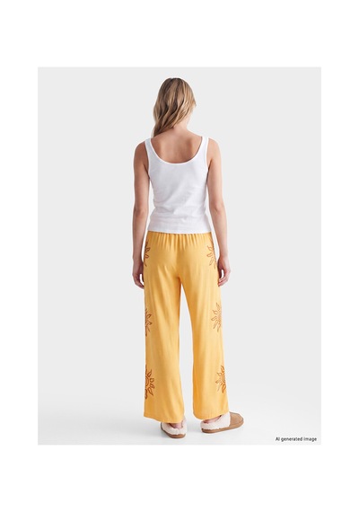 Lcw Dream Sarı U Yaka Güneş Baskılı Kadın Pijama Takımı