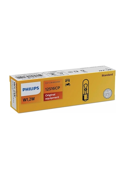 Philips 12V Ampul W1.2W Küçük Dipsiz 1.2W - 12516Cp 10 Adet