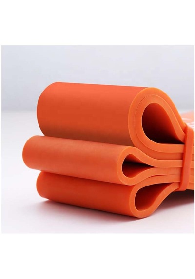 208 Cm Pilates Jimnastik Lastiği Egzersiz Yoga Direnç Bandı Xx Sert - Turuncu 2080x83x0.45 Mm