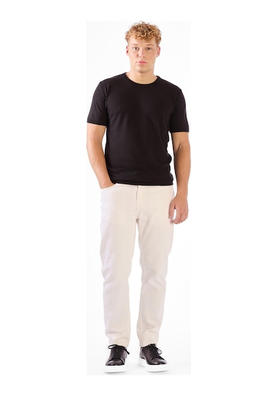Dufy Siyah O Yaka Düz Renk Kısa Kollu Slim Fit Triko Tshirt Siyah