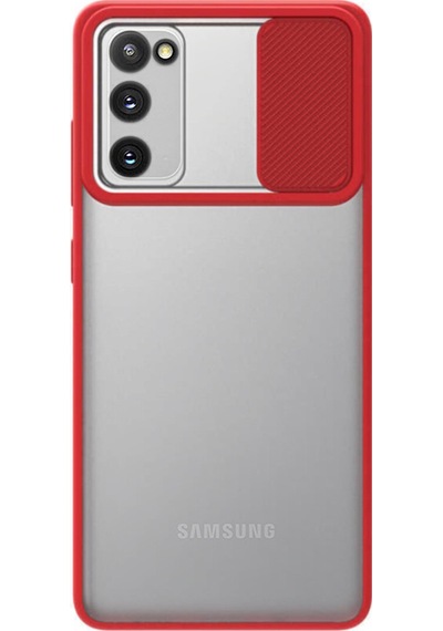 Samsung Galaxy S20 FE ile Uyumlu Kapak Lensi Açılır Kapanır Kamera Korumalı Silikon Kılıf
