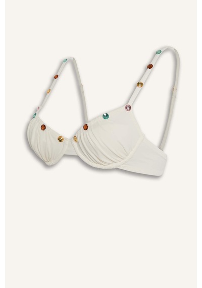 Defacto Lilyrose X Defacto Regular Fıt Bikini Üstü H8841ax26hswt16 Beyaz-wt16