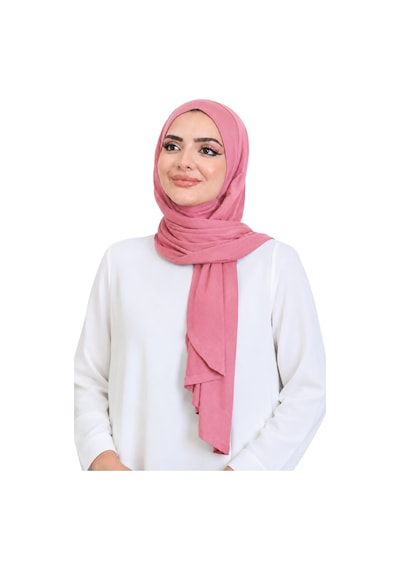 Modish Group Penye Boyun Kapamalı Şal Başörtü Hazır Giyim Turban Esnek Jersey Şal Gül Kurusu