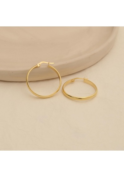 925 Ayar Gümüş 4mm Halka Küpe - 37mm