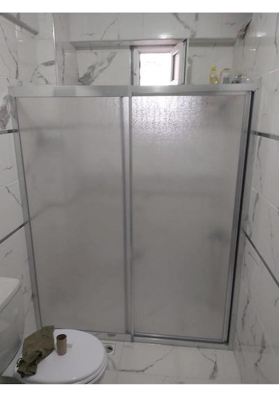 Nokta Duşakabin 110 Cm Teknesiz Plastik Mika Camlı Duşakabin Nd412 Şeffaf
