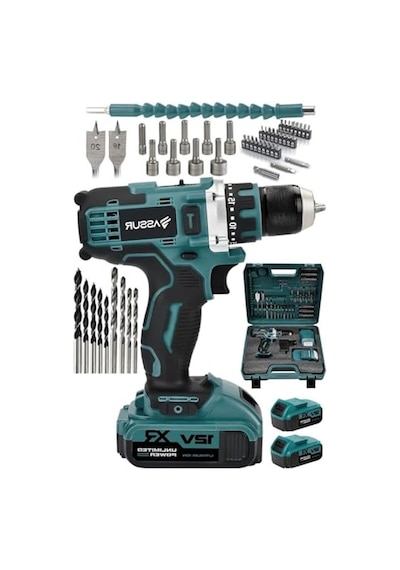 12v Akülü Matkap, 84 Parça Uç Seti Ve Led Aydınlatma İle
