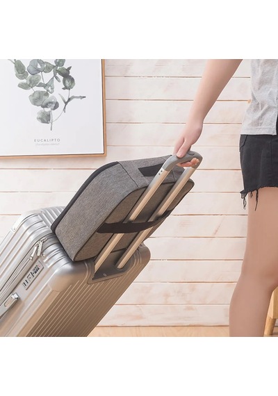 Dekohop Belge Evrak Pasaport Saklama Düzenleyici Seyahat Kilitli Çanta Gri