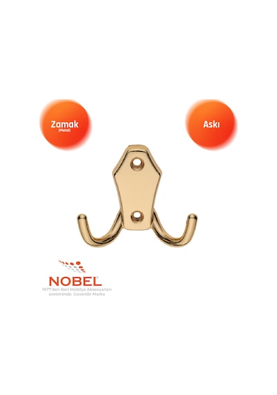 Ri Ko Askı, Metal Vestiyer Askısı, 54 Gr, Dolap Ve Duvar Askılığı, Altin Vidalı Altın