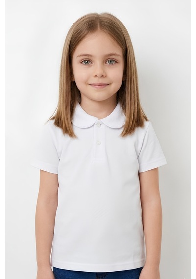 Modanino Kız Çocuk %100 Pamuk Ve Okul Tarz T-shirt 5-16 Yaş 12724at Beyaz