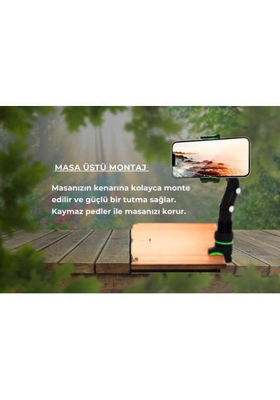 Cosmostech Araç Dikiz Aynası Telefon Tutucu Standı 360° Derece Ayarlanabilir Telefon Tutacağı