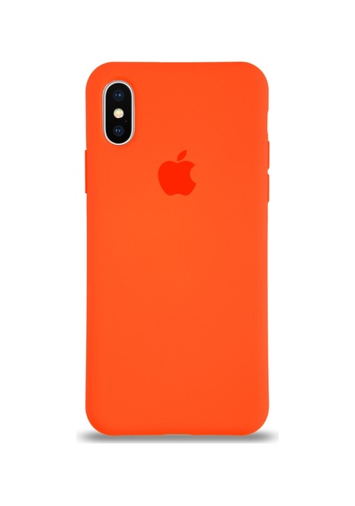 Apple Uyumlu iPhone XS Max Logolu Silikon Kılıf Altı Kapalı İçi Kadife Lansman Arka Kapak