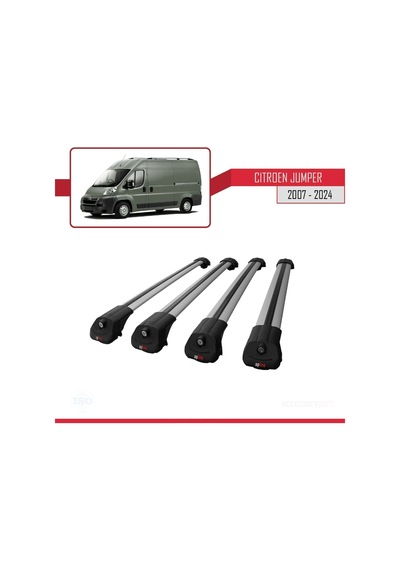 Citroen Jumper 2007 Ve Sonrası İle Uyumlu Ace-1 Ara Atkı Tavan Barı Gri 4 Adet Bar