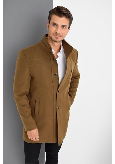 Plt9386 Dewberry Erkek Palto-camel Camel