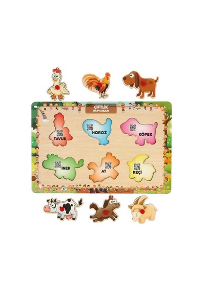 Maketçiniz Interaktif Tutmalı Puzzle Çiftlik Hayvanları