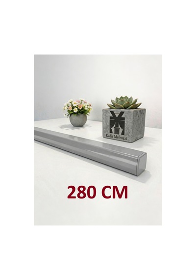 Gri Dekoratif Ray Alüminyum 2 Kanallı Dekoratif Metal Perde Kornişi Gri280cm - 856228823 Gri280cm