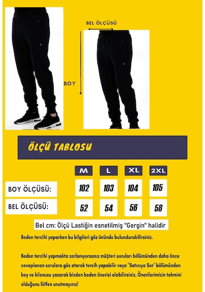 Trendhill Erkek Siyah Üç Iplik Kışlık Eşofman Altı Edy5456s Siyah