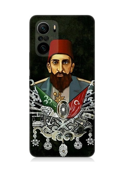Xiaomi Poco F3 Uyumlu Osmanlı 2. Abdülhamid Han Desenli Silikon Kılıf