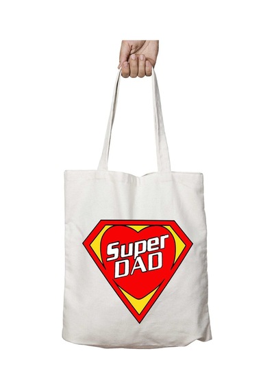 Art Hediye Superdad İki Taraf Kalıcı Yıkanabilir Okul Plaj Omuz Bez Çanta Çok Renkli