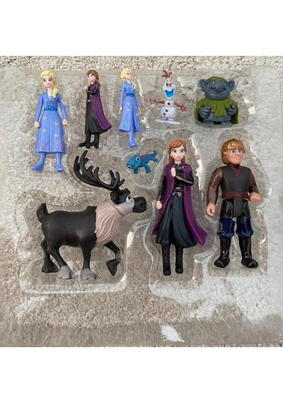 9 Parça Frozen 2 Figürlü Büyük Ve Küçük Figürlü Eklemi Hareketli Karakterli Oyuncak Figür Seti