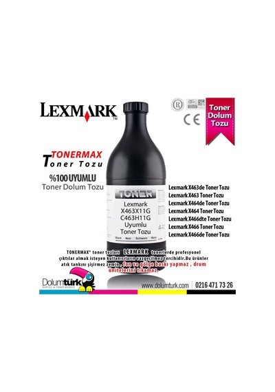 Lexmark X463X11G Toner Tozu 250Gr. / X463De / X463 / X464De / X46