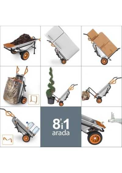 Worx Profesyonel Çok Amaçlı El Arabası - 100lt./136kg. Kapasite