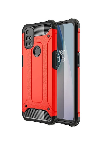 Noktaks - One Plus Nord N10 5g Uyumlu - Kılıf Çift Katman Zırh Tank Crash Military Kapak - Gold